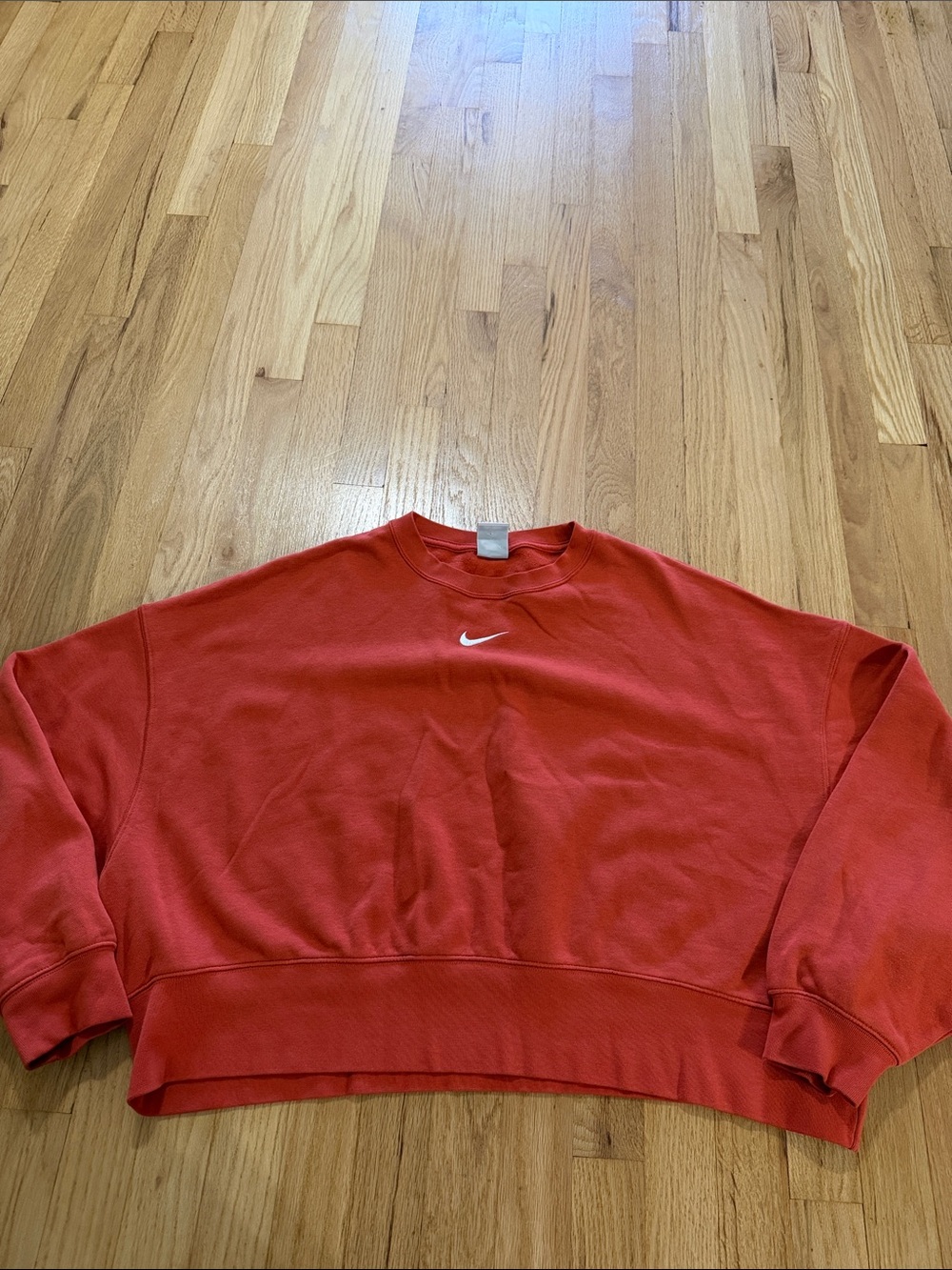 Nike Sportswear Red Orange Oversized Crewneck Sweatshirt Sz M